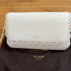 Kate Spade Fordham Court Greer Crossbody Bag Cement(ivory white)- Like New